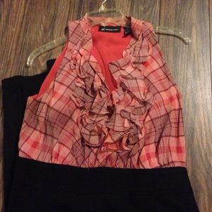 INC Red and black plaid dress