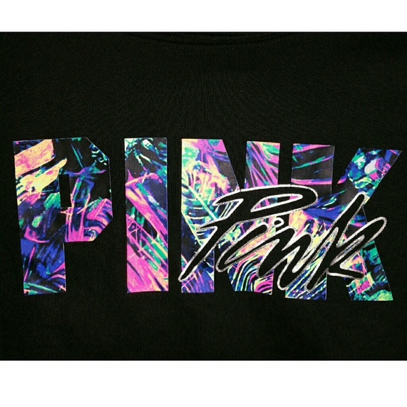 🔴SOLD🔴 VS PINK, Tropical Palms Sweatshirt - Picture 3 of 4