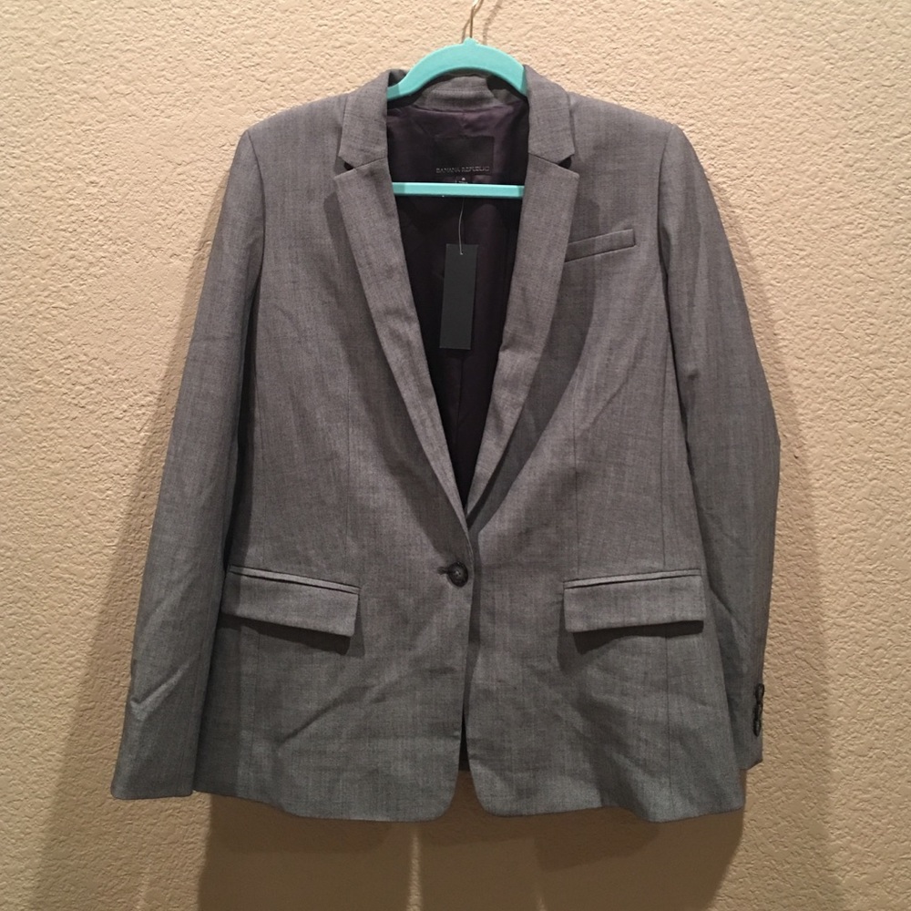 Banana Republic Light Weight Wool Gray Blazer - Picture 3 of 4