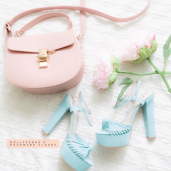 Shoes - Strappy Blue Heels