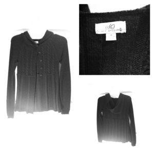 Black Hooded Cardigan