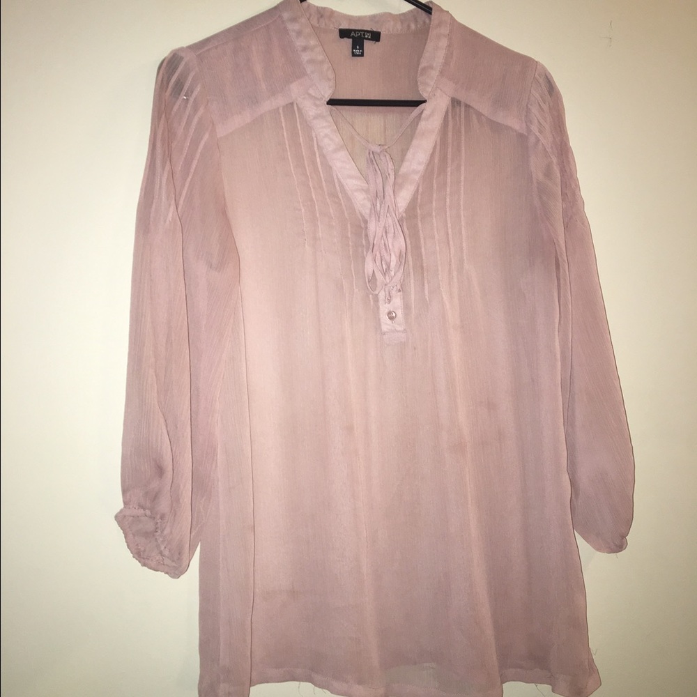 Sheer pale pink blouse