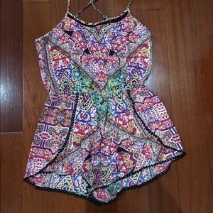 Angie pink printed romper