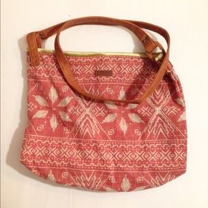 Red-and beige floral sling bag R O X Y