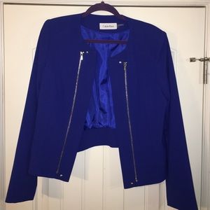 NWOT Calvin Klein Royal Blue Blazer Jacket sz 12/L