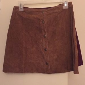F21 button up suede skirt!