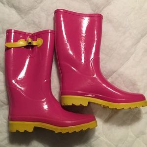 🌺FINAL PRICE🌺 Bamboo pink & yellow rain boots