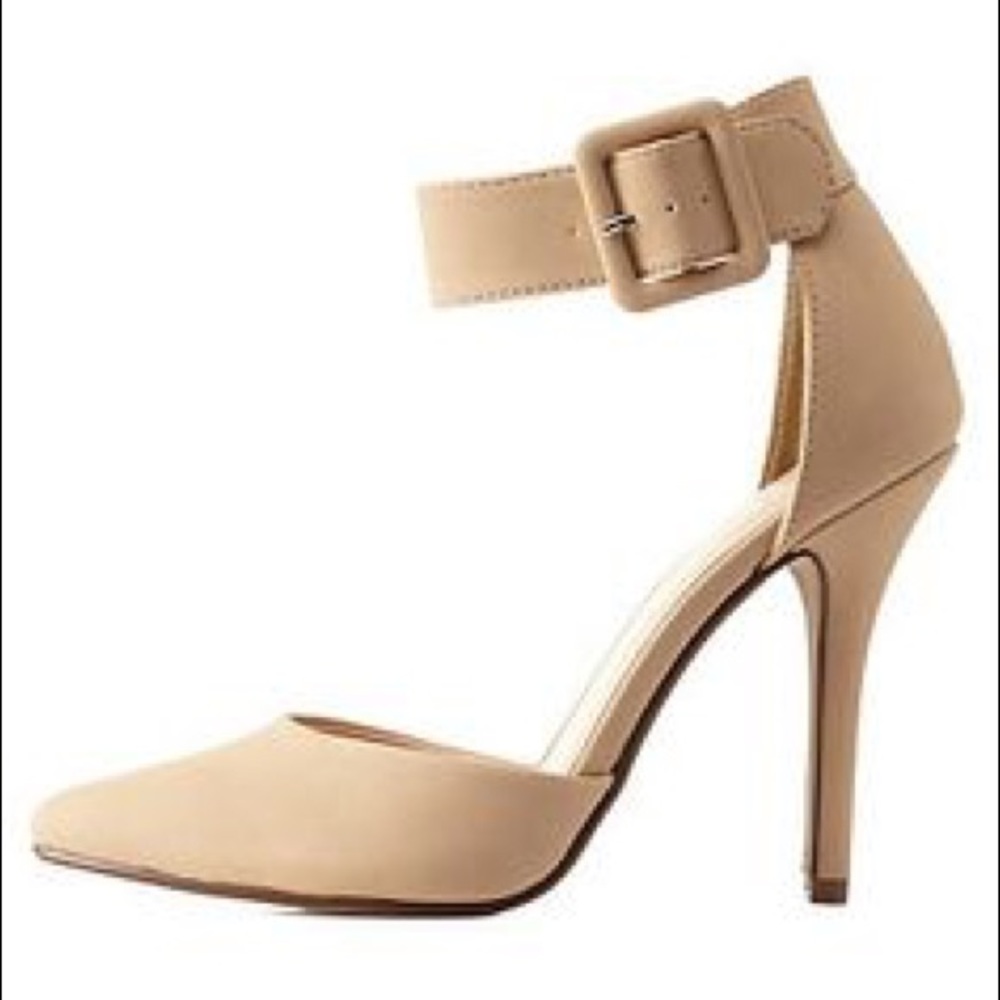 Charlotte Russe Beige Faux Suede Pointed Heels
