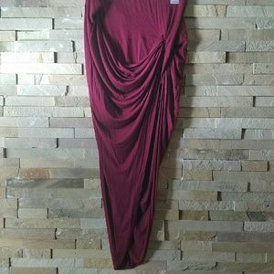 Rue 21 Maroon asymmetric skirt