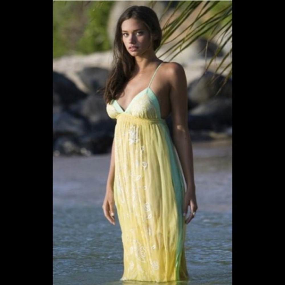 Letarte lemon yellow maxi dress