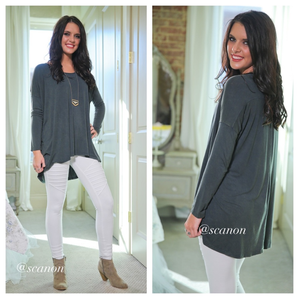 Dark teal wash dye tunic - Picture 2 of 2