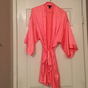 Victoria's Secret pink satin robe