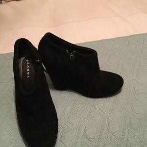 Trouve black suede booties