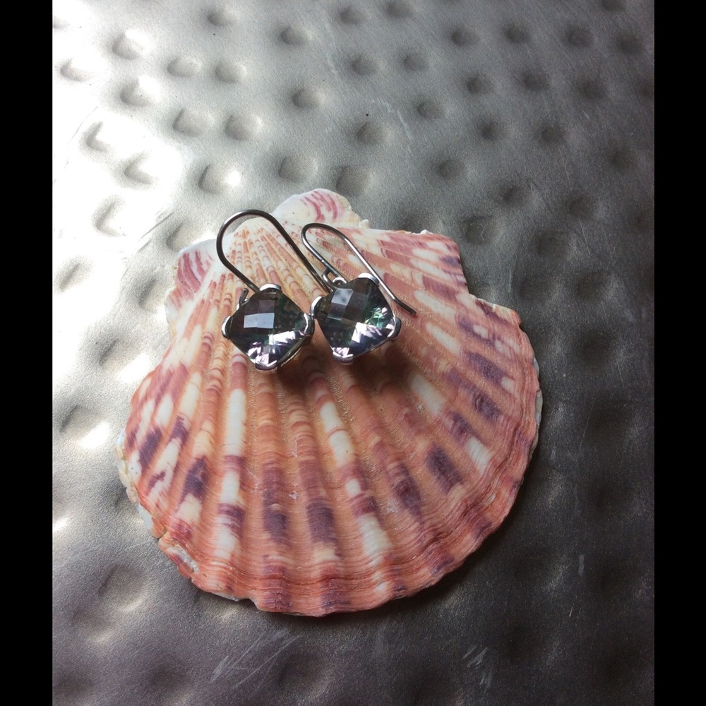Green Topaz  9.25 Sterling Silver Earrings