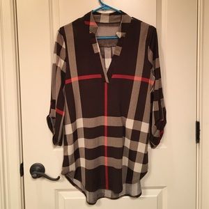 Plaid tunic shirt