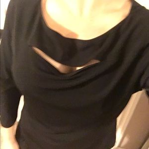 Sexy Black Top Slit Opening sz. L