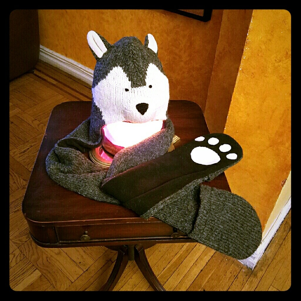 3 in one: hat, scarf, gloves / kids / 100% wool