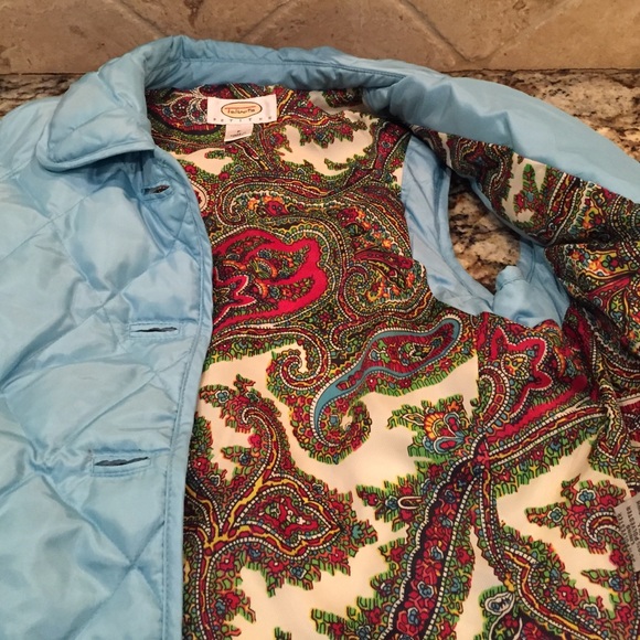 Soft Turquoise Blue Quilted Vest Petite - Picture 3 of 4