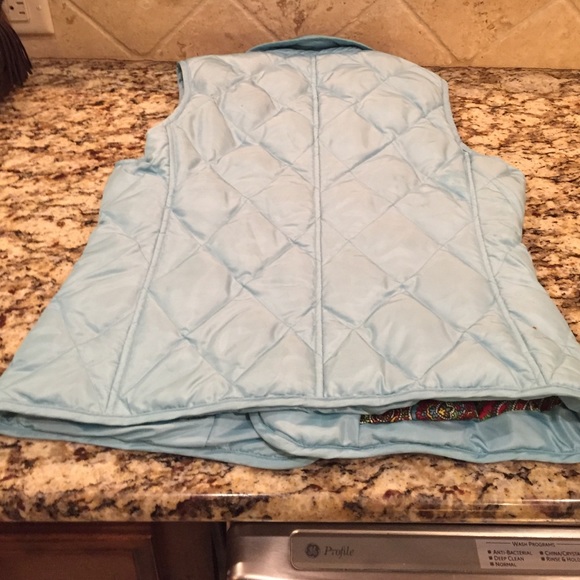 Soft Turquoise Blue Quilted Vest Petite - Picture 4 of 4