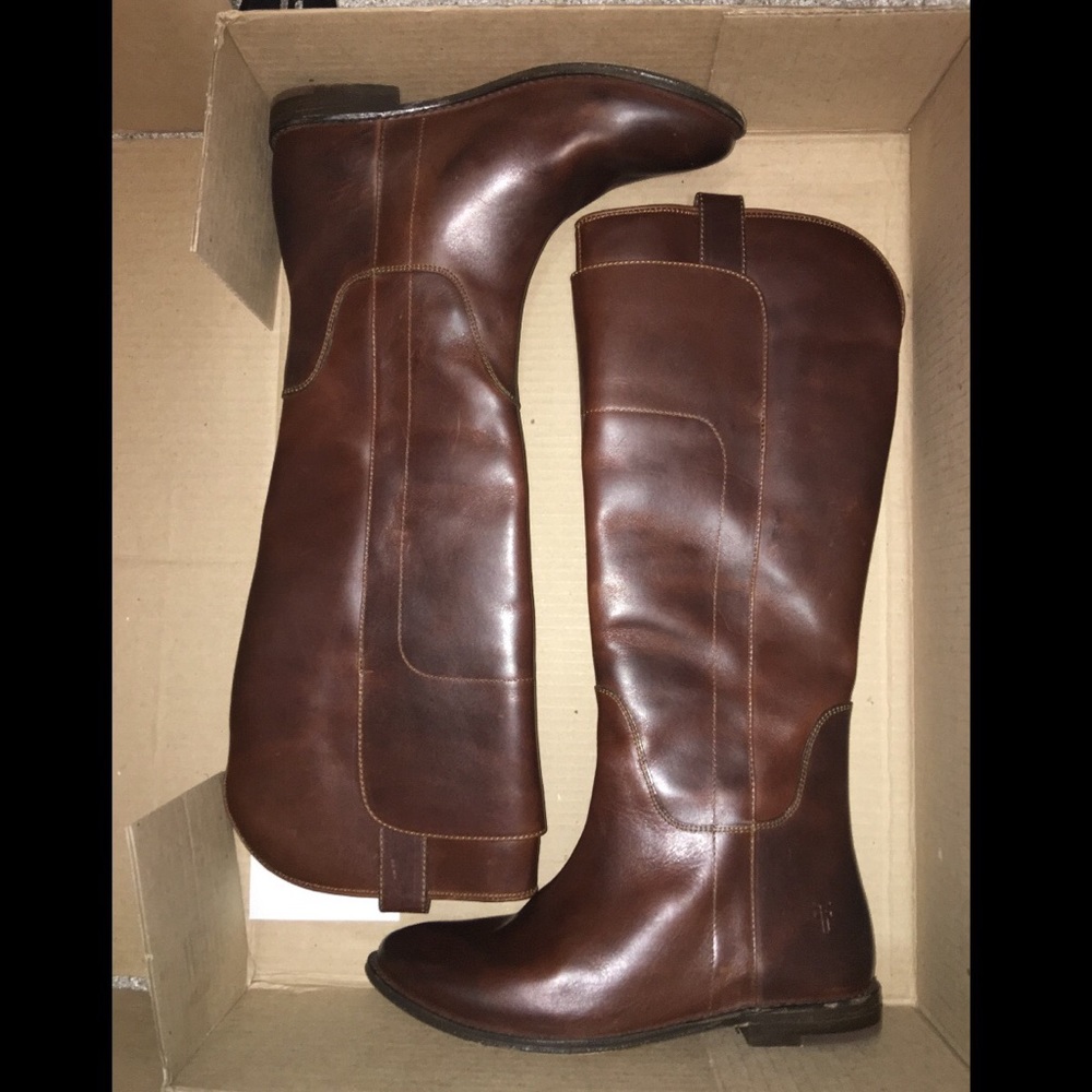 ***SOLD*** Frye Paige Tall Riding Boots. Cognac