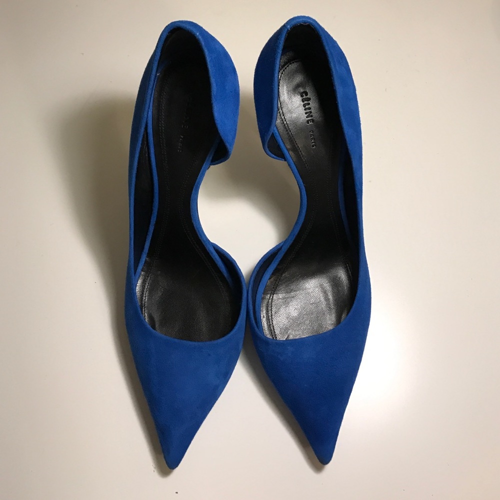 Celine Suede Half d'Orsay in Cobalt Blue