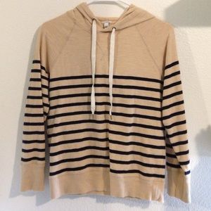J. Crew Striped Cream Hoodie