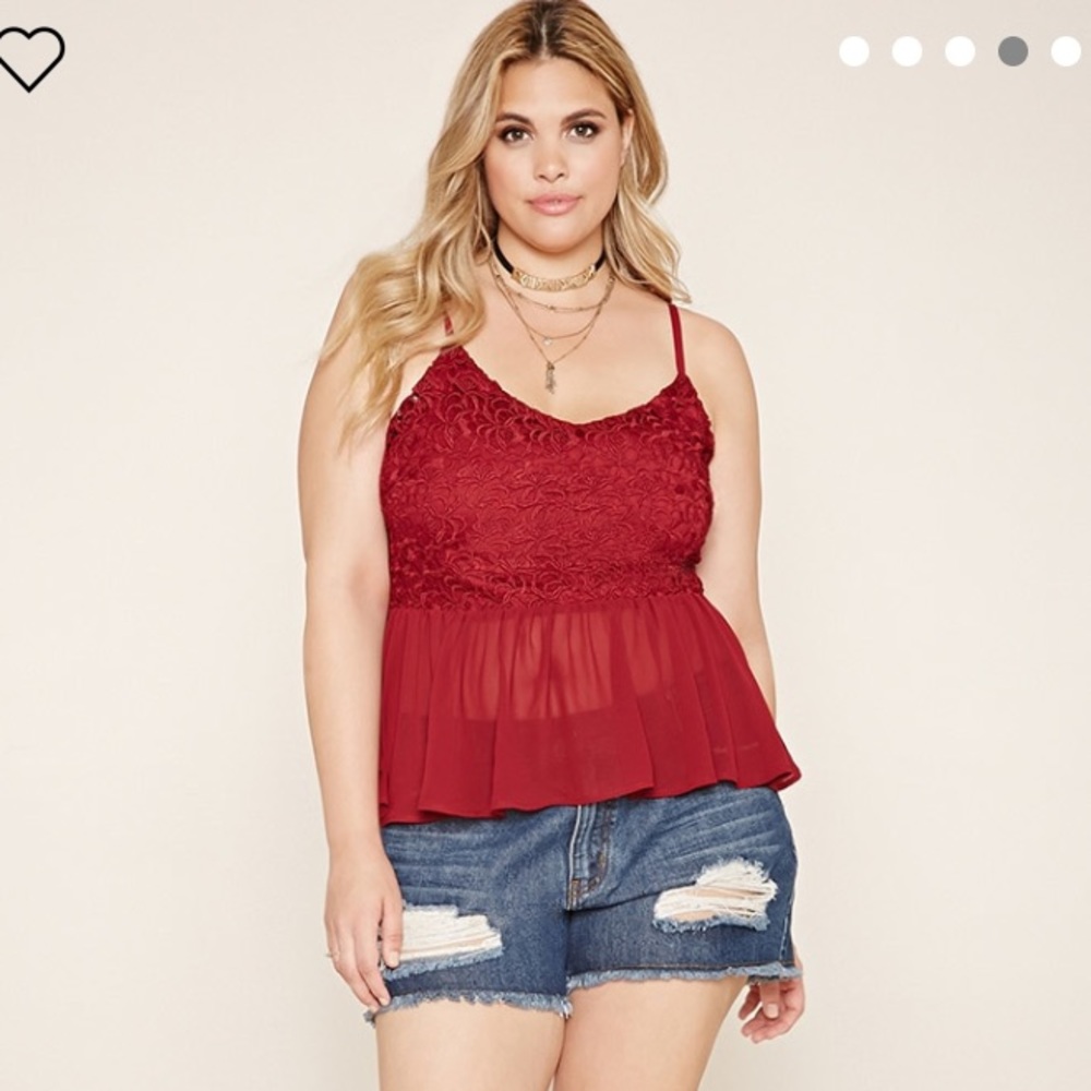 SOLD Forever 21 Plus Chiffon Hem Cami