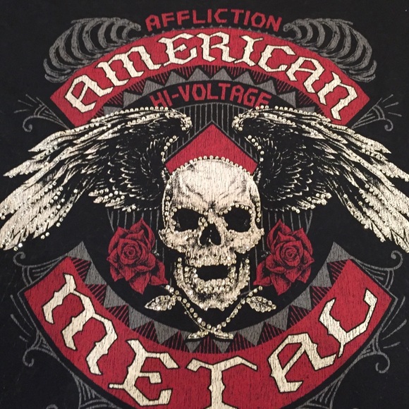 Affliction American Metal Bling T-Shirt xs - Picture 3 of 4