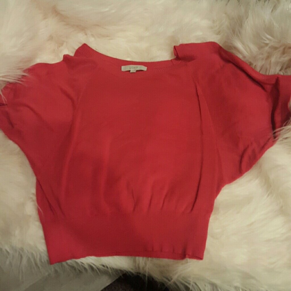 Pink short sleeve light sweater