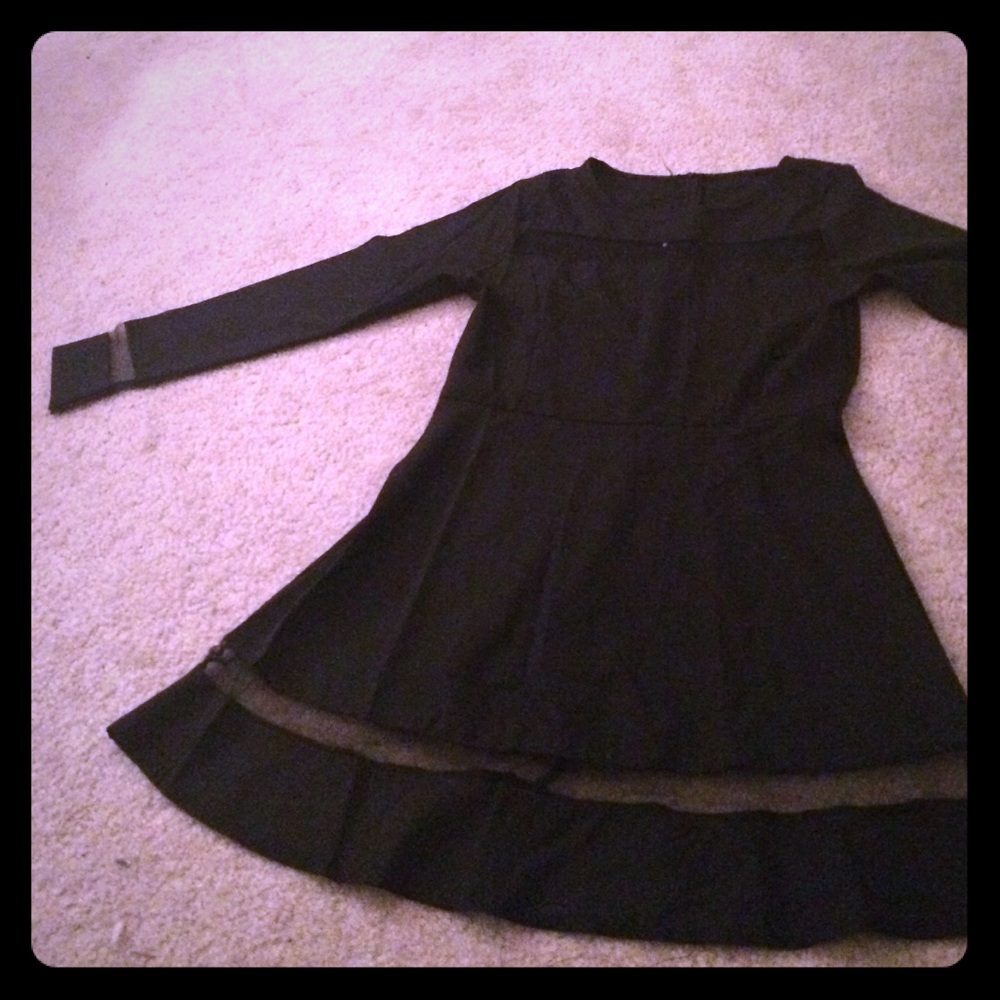 Long-Sleeve Black Dress