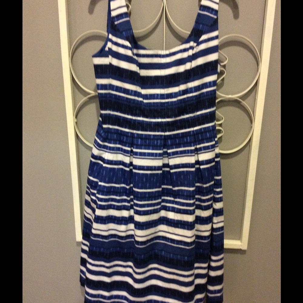 Blue and white stripped sleeveless dress size 6