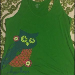 Green old navy XXL owl tank top