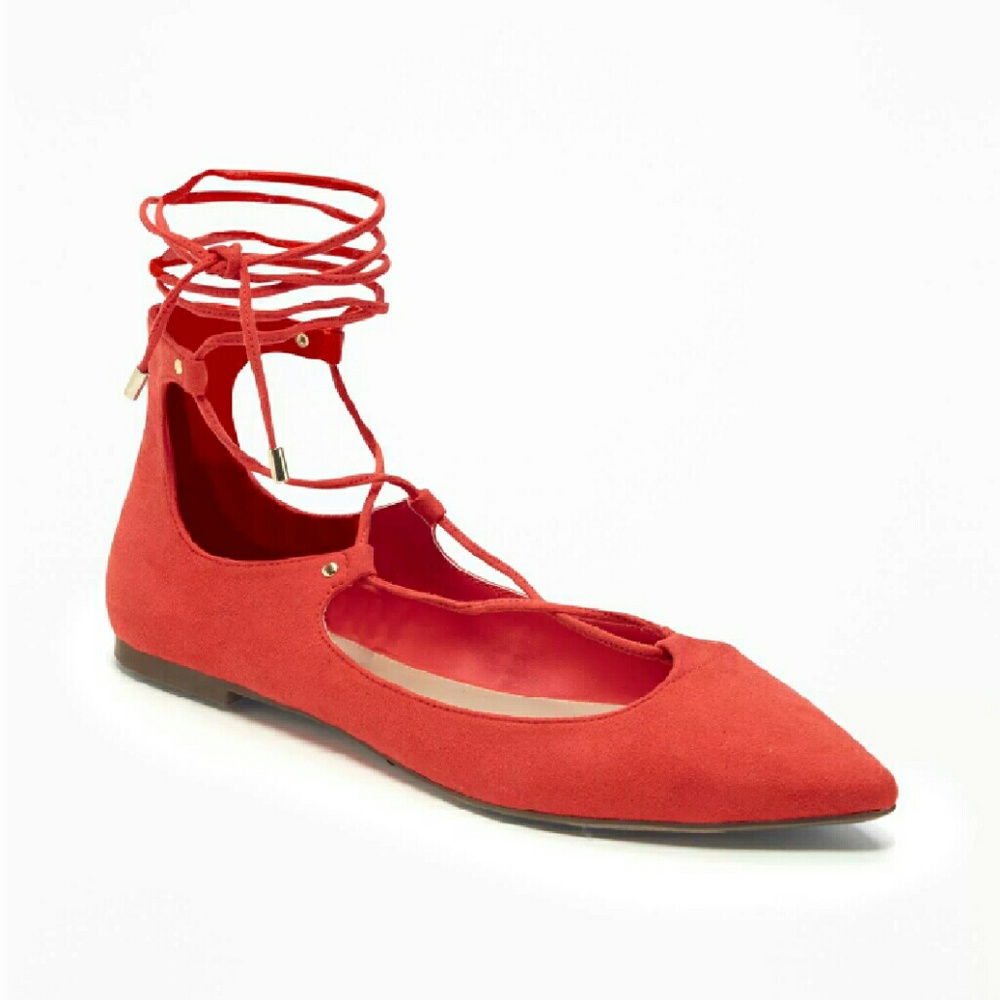 SALE Pointy-Toe Lace-up Flats