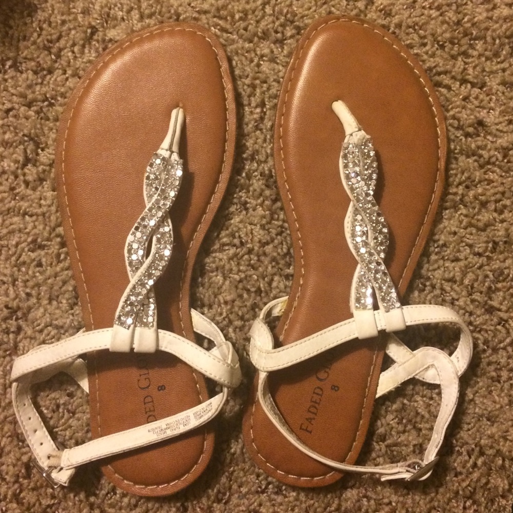White sparkle-y sandals!