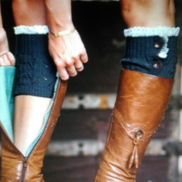 Black Women's Lace Trim Cuffs  Liner - Picture 2 of 2