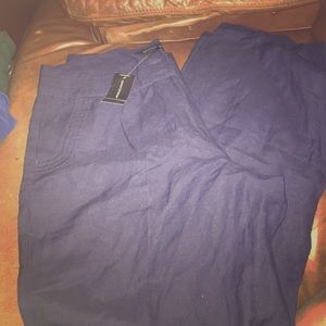 Navy-blue, linen pants