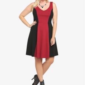 Torrid black and burgundy dress