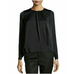 Vince faux wrap black blouse