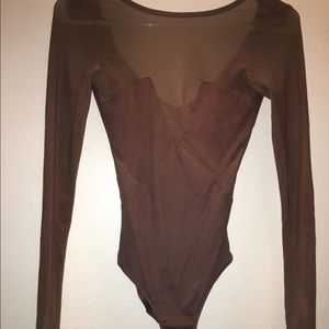 Brown body suit