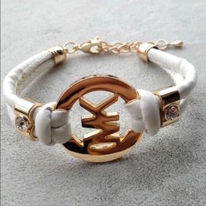Cute MK white leather bracelet