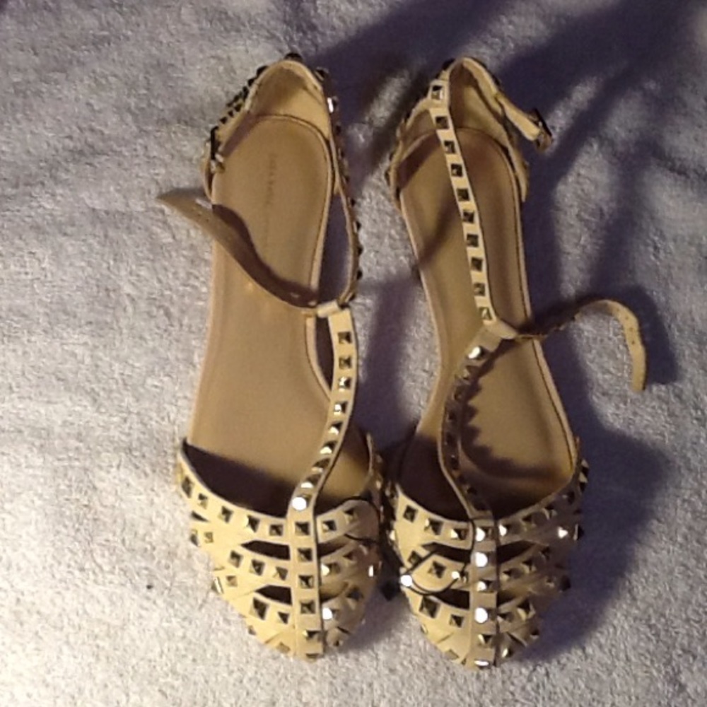 New Zara studded open side flats