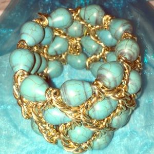 Saachi teardrop chain link cuff bracelet