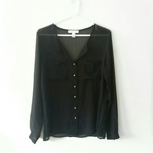 Forever21 Chiffon Black Blouse
