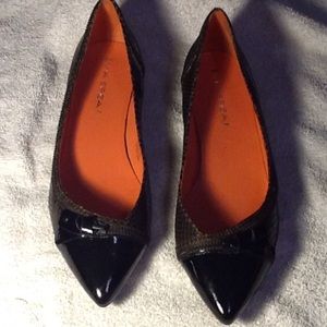 New Via Spiga leather croc print heeled flats