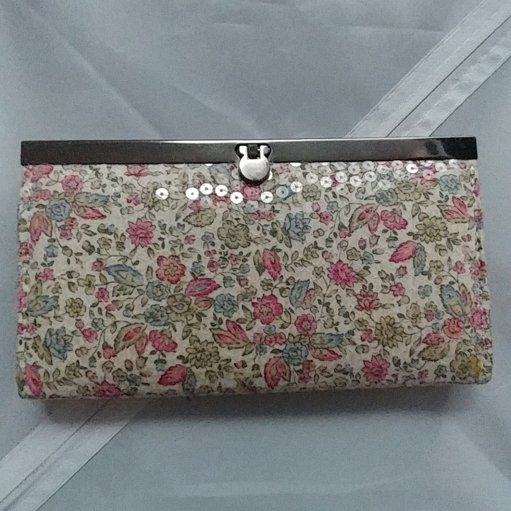Floral pink Purse wallet clutch