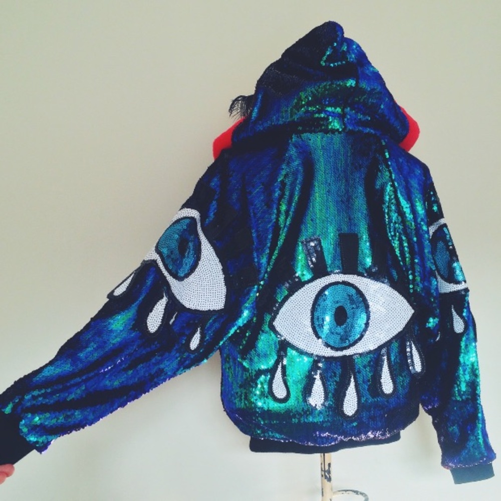 Sequin eyeball festival jacket