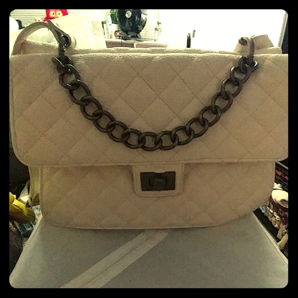 White cream purse