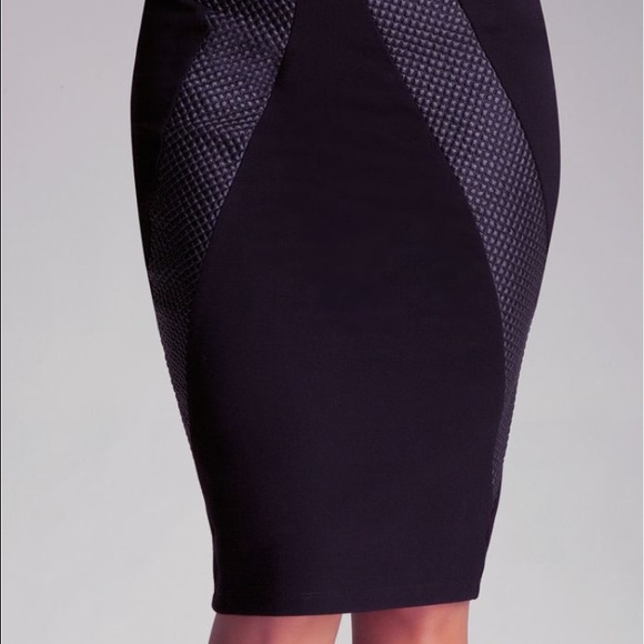 Bebe quilted panel skirt leather like panels XS 2 - Picture 2 of 6