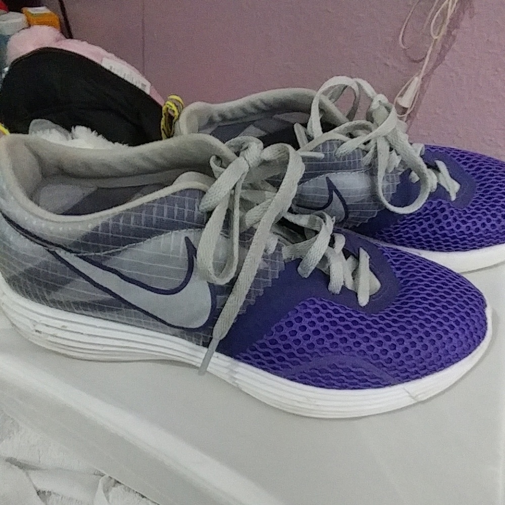 Purple amd grey nikes
