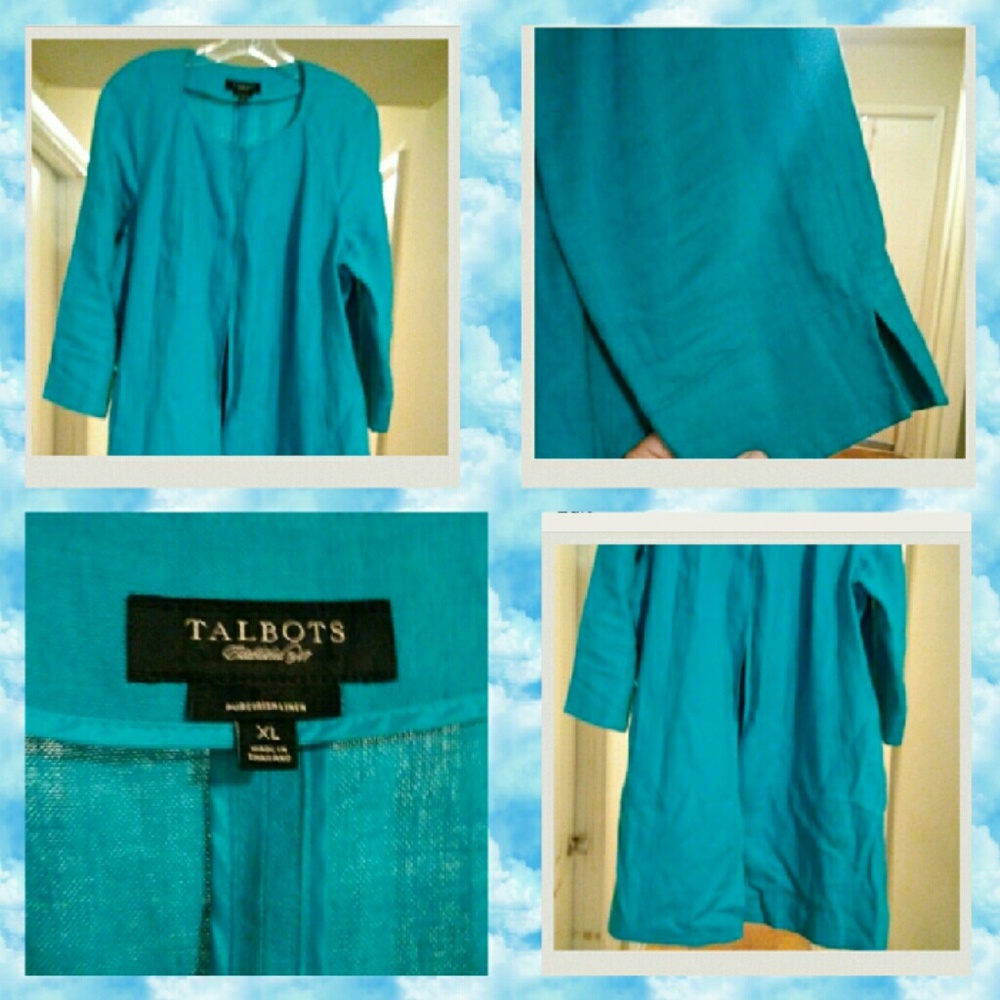 $$PRICE DROP$$ Talbot's turquoise linen jacket XL